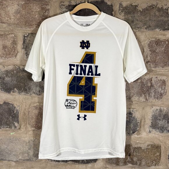 Notre Dame Under Armour TopWhite 2015‎ Tampa Bay Final 4 Graphic Women's Small - Picture 1 of 13